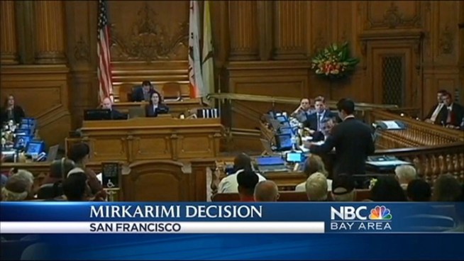 The San Francisco board of supervisors votes Tuesday afternoon on whether to permanently remove Mirkarimi from office.