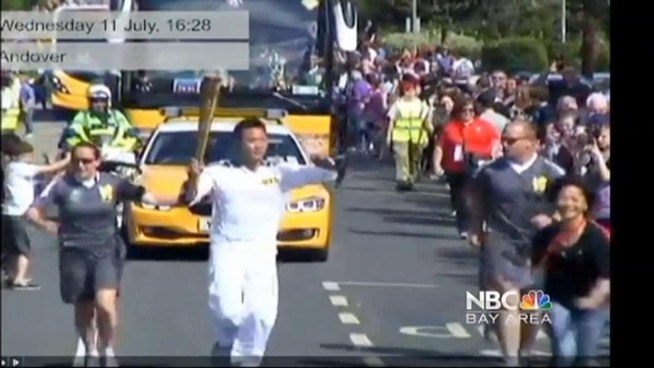Fremont's Olympic torchbearer went from having the best day of his life to a real crummy one, after the teen said his father's bag was robbed in Rome.