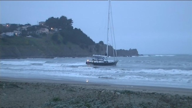 A sailboat reported being in distress on March 4 at 5:30 a.m. Two passengers were aboard and trying to rock in loose to get to shore.