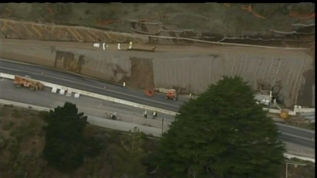 State Highway 1 was narrowed down to one lane in San Mateo County Tuesday morning as Caltrans crews work to shore up a portion of roadway that was damaged by the recent storms.One-way traffic control is in effect between Linda Mar Boulevard in Pacifica and the North Portal bridge area at Devil's Slide.
