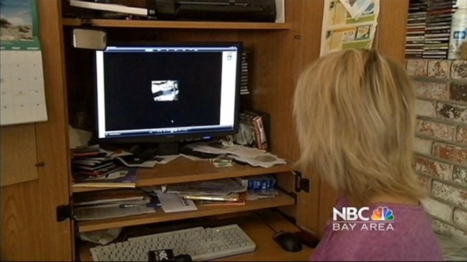 Julie Abad of San Jose showed NBC Bay Area's George Kiriyama a home surveillance video of burglars entering her home and making off with goods, including her kids' video games and equipment.