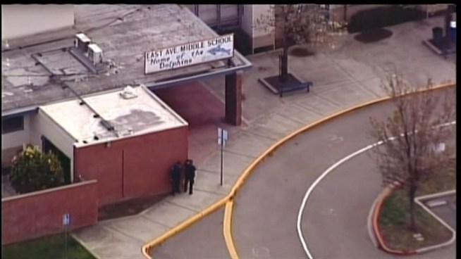 School was out, but a few students and staff were still on campus when someone said they saw a man with a rifle walking around.