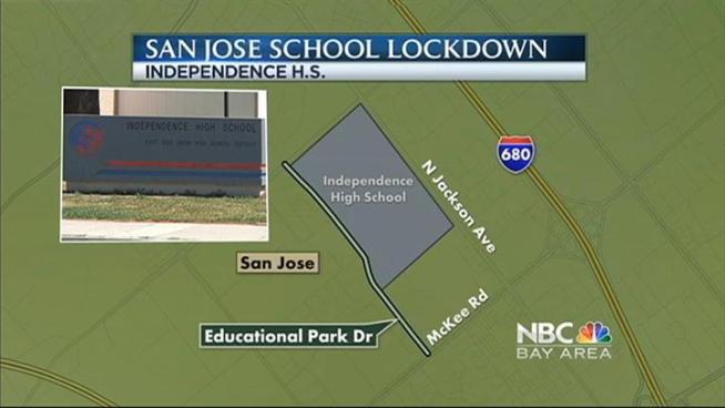San Jose police lifted a lockdown order Wednesday at Independence High School about four hours after a neighbor reported seeing what she thought was a student armed with a gun on campus.