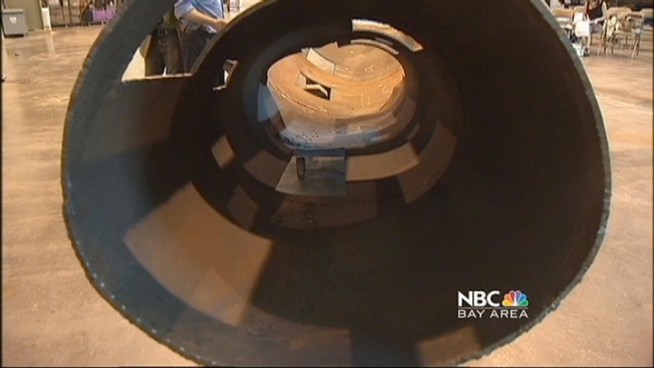 See the pipe the burst and exploded in San Bruno last September.