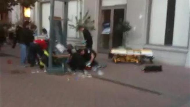 Jodi Hernandez captures this video shortly after a man was shot just outside the Occupy Oakland camp, at Ogawa Park.