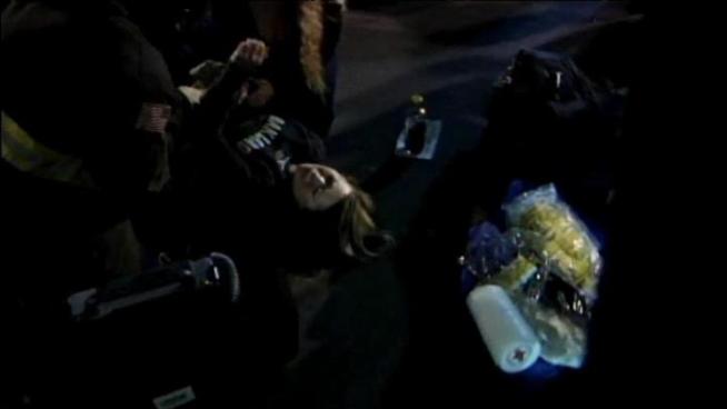 Things got dangerous in Oakland and protesters and vehicles tried to share a very dark road.