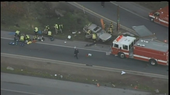 Crews raced to Palo Alto on Friday morning to the scene of a major injury crash where one person was killed, a CHP officer was hurt and two others suffered critical injuries.The was reported just before 7 a.m. on northbound U.S. Highway 101 at Embarcadero Road. A Sig-Alert was issued and the highway could be closed for about six hours.