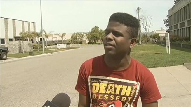 She said her teacher left the room to see what was going on, then  she heard a person yell, 