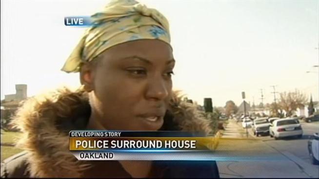 NBC Bay Area's Jodi Hernandez was about to go live on the 11 a.m. newscast when a man who was held up inside a home suddenly walked out with his hands up.