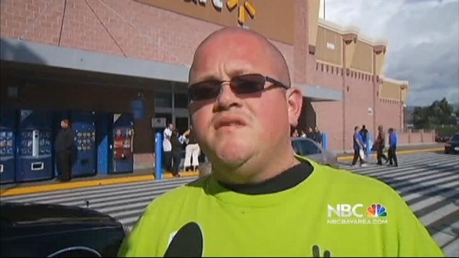 A small group of protesters took to the Wal-Mart in Oakland on Wednesday - the day before the big Black Friday shopping spree - to march around in the store and highlight ways that they feel the big box chain undermines the middle class. Jodi Hernandez reports.
