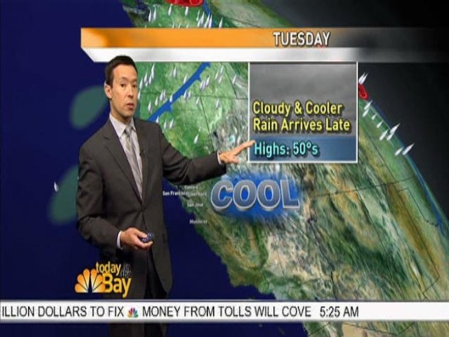 We're in between weather systems for your Monday with some clearing skies yet some pretty chilly temperatures during the day.  Cool NW winds 10-20 mph will insure despite the Fall sunshine, our highs will remain cool in the 50s to low 60s.  We'll see one more chance for some rain arriving later on Tuesday into early Wednesday than after that things are really looking quite dry.  A fairly strong ridge of high pressure will form off the West Coast, diverting incoming weather systems into <a title=