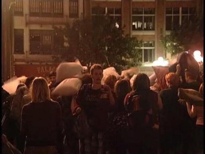 People gathered at Horton Plaza to celebrate a social phenomenon