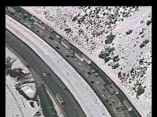 Freeway traffic is less than desirable as the Southland deals with a winter-like storm.