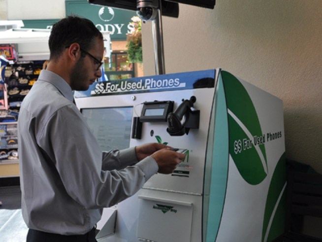 This machine allows you to turn in old cell phone for cash.