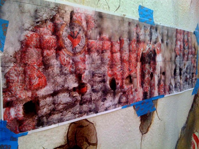 Researchers discover mural behind the alter of the Mission Delores Church.