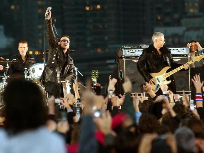 The Oakland coliseum is the first baseball location for the U2 tour.