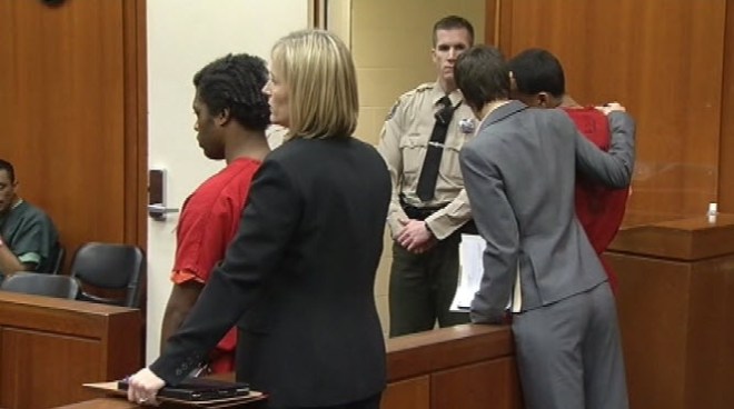 The suspects accused of killing a Monte Sereno millionaire appeared together in court for the first time Friday. NBC Bay Area's Arturo Santiago reports.