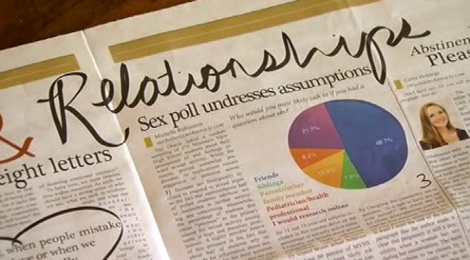 At a rousing school board meeting on Monday night, parents and students came out in force to discuss journalistic ethics at the Mountain View High School paper, where articles have been published on lust and love, and other sexual topics. No action was taken. George Kiriyama reports.