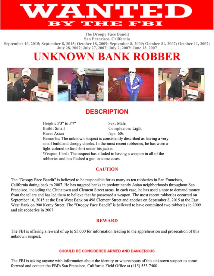 Poster Gallery: FBI&rsquo;s Most Wanted Bay Area Bank Robbers