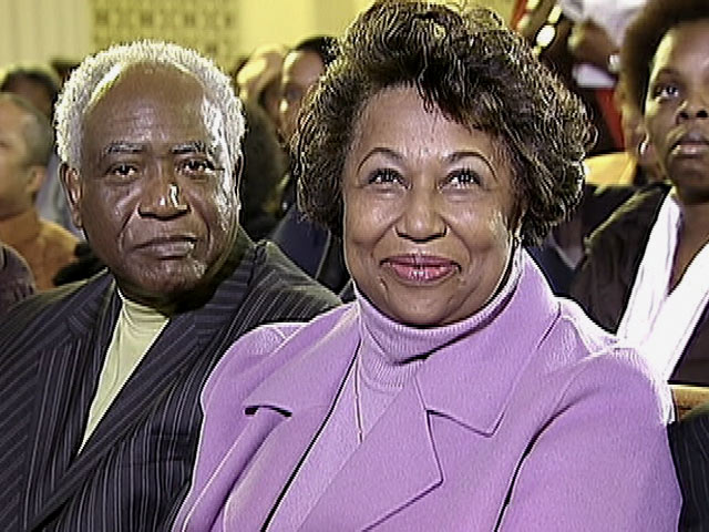 Carol Moseley Braun and Danny Davis sit together at a Rainbow-PUSH event on Jan. 1, 2011.