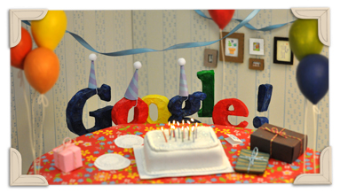Google Doodles Itself a Birthday Cake