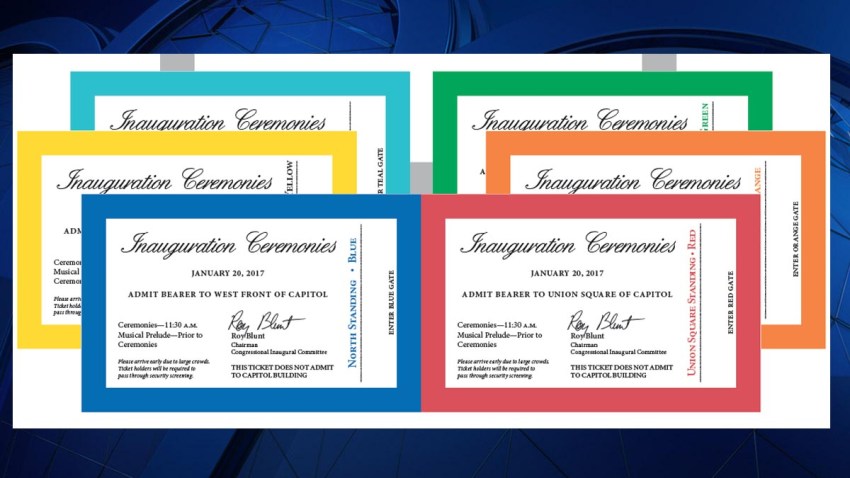 010617 inauguration tickets on background