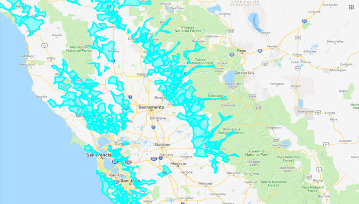 Interactive Map: Areas Affected by the PG&E Public Safety Power 