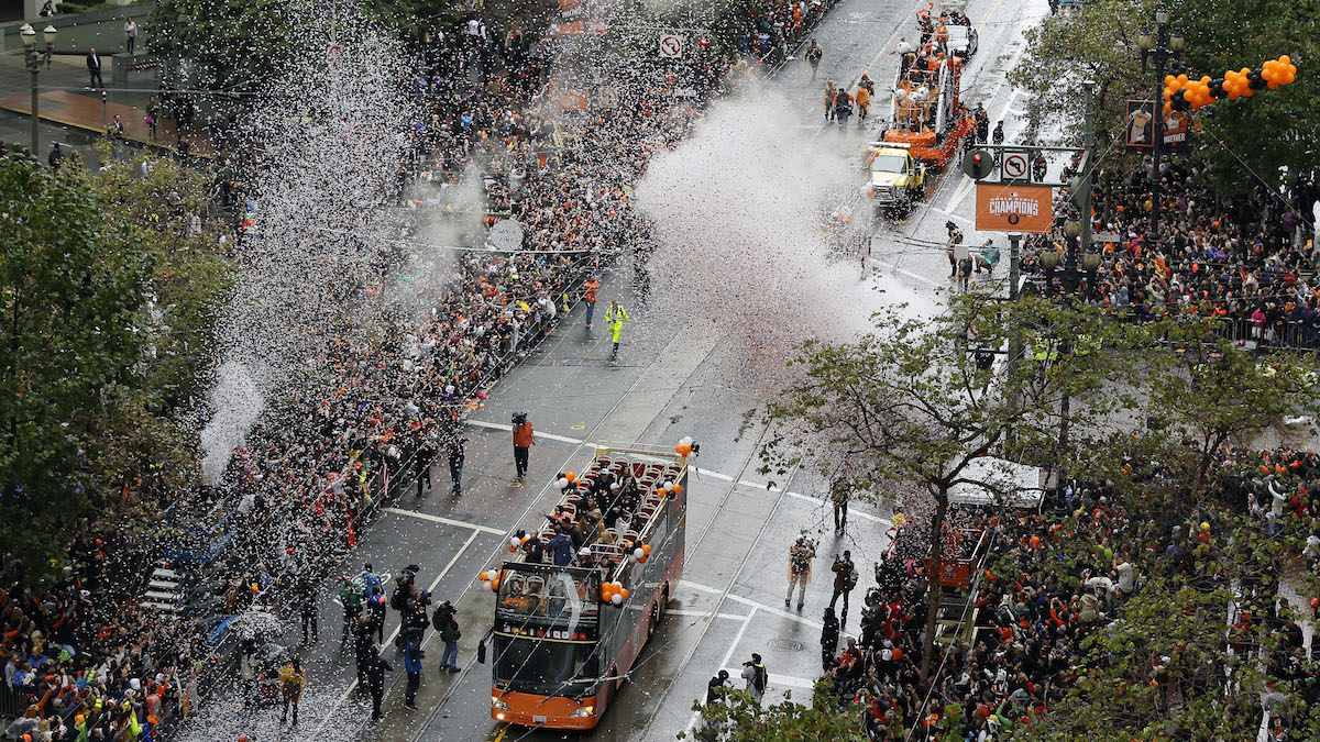 San Francisco Giants parade: World Series champs get warm welcome from  faithful fans – The Mercury News