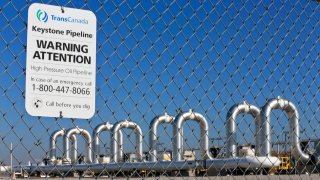 ile photo shows the Keystone Steele City pumping station, into which the planned Keystone XL pipeline is to connect to