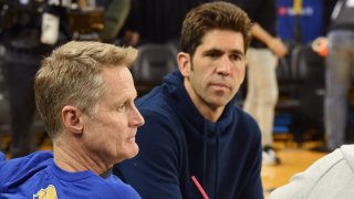Head coach Steve Kerr and general manager Bob Myers.