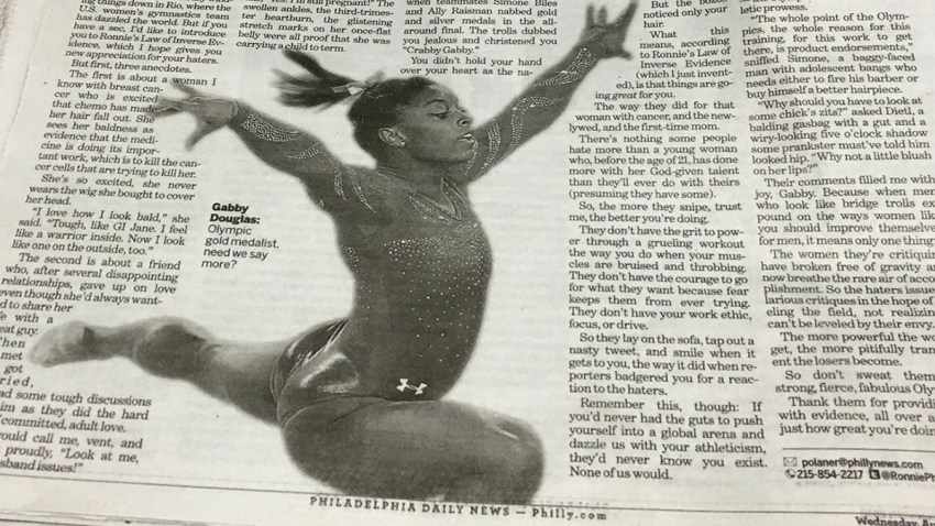 Daily News Biles Douglas Photo Screwup cp