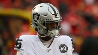 Oakland Raiders defensive end Dion Jordan before an AFC West game between the Oakland Raiders and Kansas City Chiefs