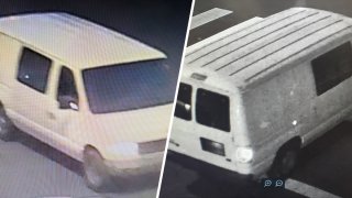 Photos of a van believed to be used during a May 29 shooting that killed one federal officer and wounded another in downtown Oakland.