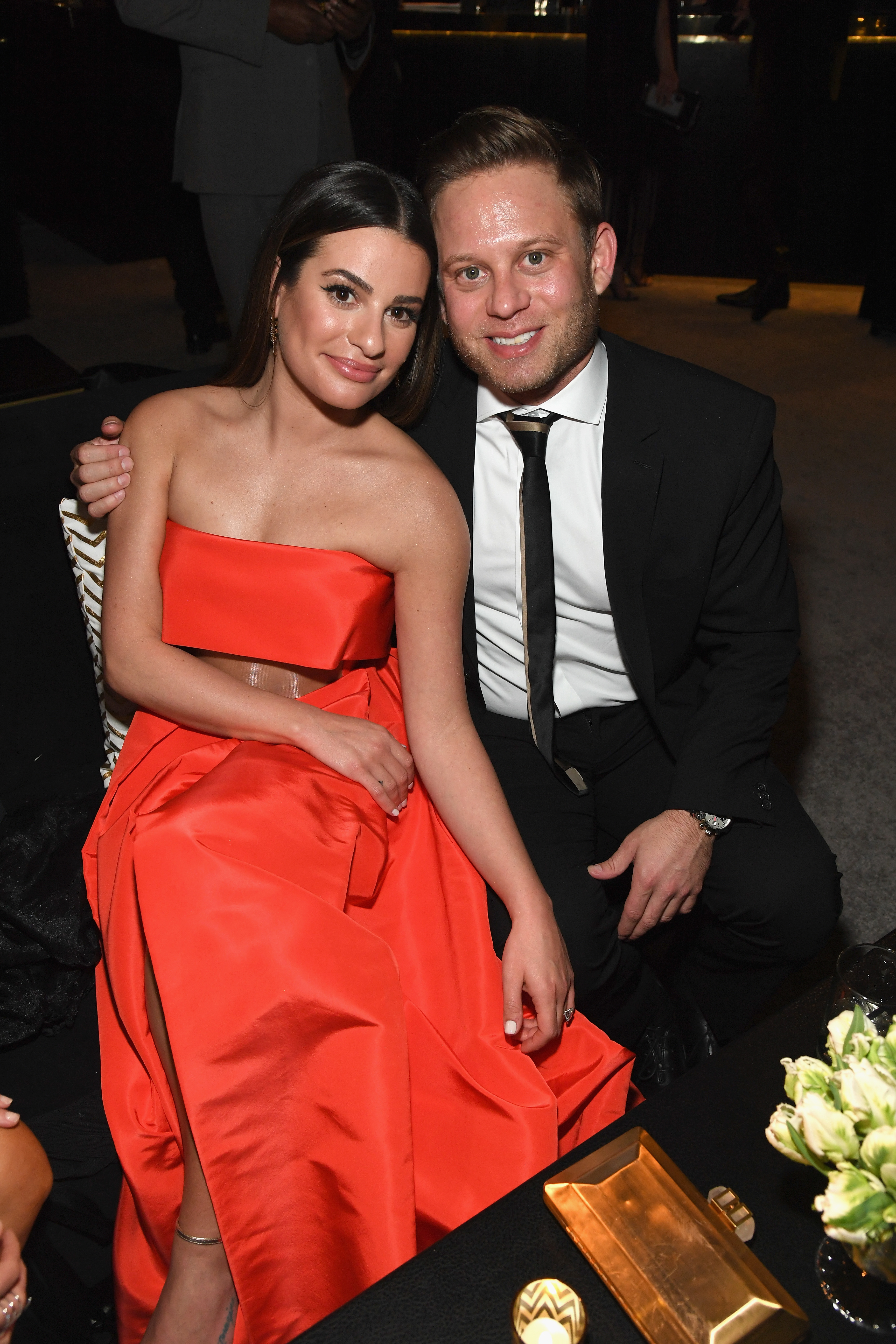 In this Jan. 6, 2019, file photo, Lea Michele (L) and Zandy Reich attend the 2019 InStyle and Warner Bros. 76th Annual Golden Globe Awards Post-Party at The Beverly Hilton Hotel in Beverly Hills, California.