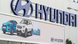 The Hyundai Motor Manufacturing car factory, in the Kamenka industrial area, Saint Petersburg, Russia.