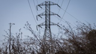 Electrical power polls stand outside of Novato, California, U.S., on Wednesday, Oct. 9, 2019.