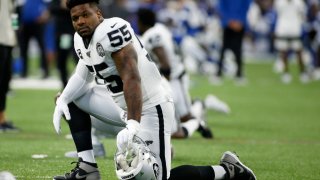 INDIANAPOLIS, INDIANA – SEPTEMBER 29: Vontaze Burfict #55 of the Oakland Raiders on the filed before the game against the Indianapolis Colts at Lucas Oil Stadium on September 29, 2019 in Indianapolis, Indiana. (Photo by Justin Casterline/Getty Images)