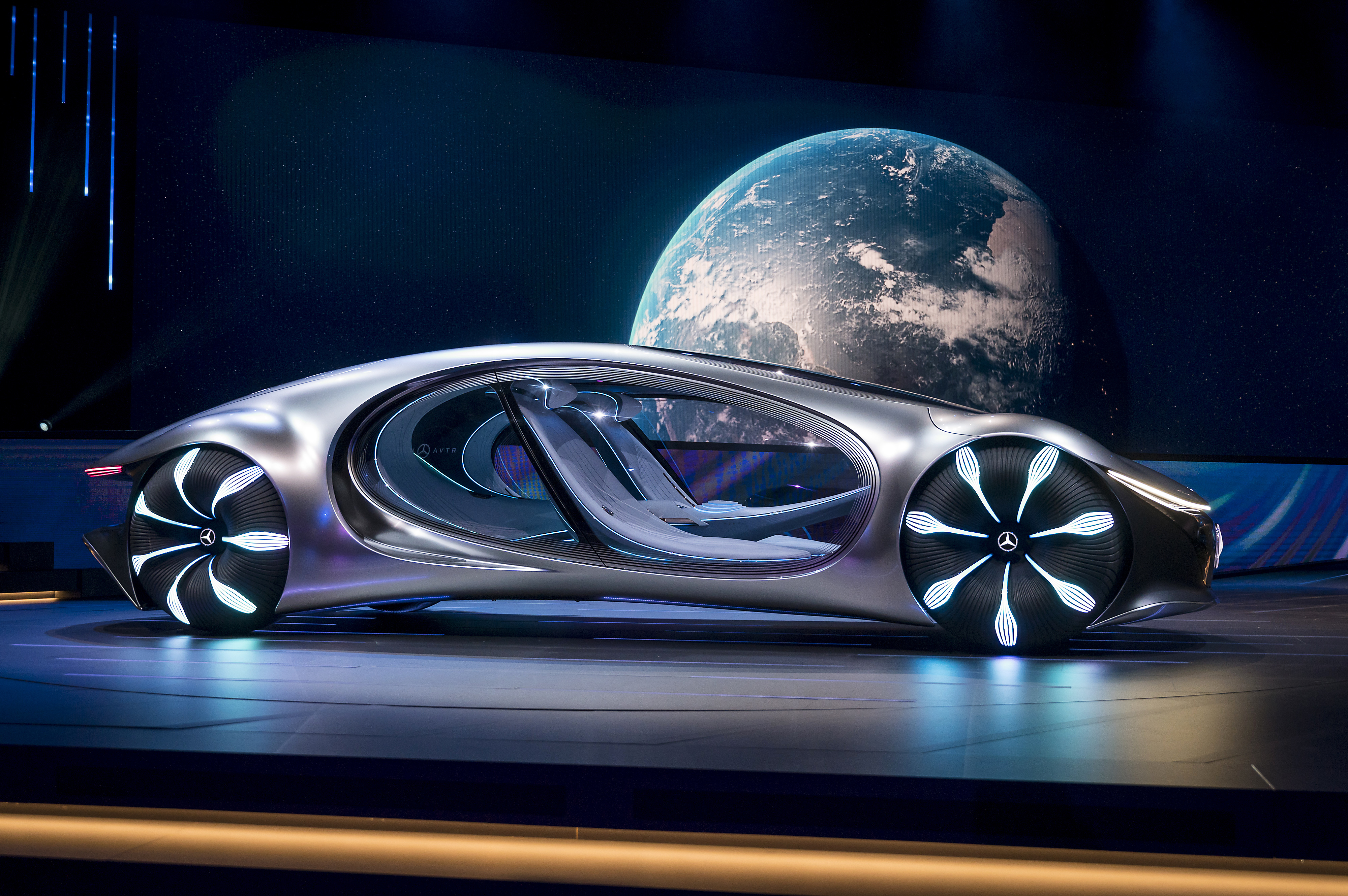 The Mercedes-Benz AG Vision AVTR concept car displayed on Jan. 6, 2020. Daimler AG CEO Ola Kallenius unveiled a flashy concept vehicle inspired by the movie “Avatar,” as the German carmaker looks forward despite pressure to cut costs.