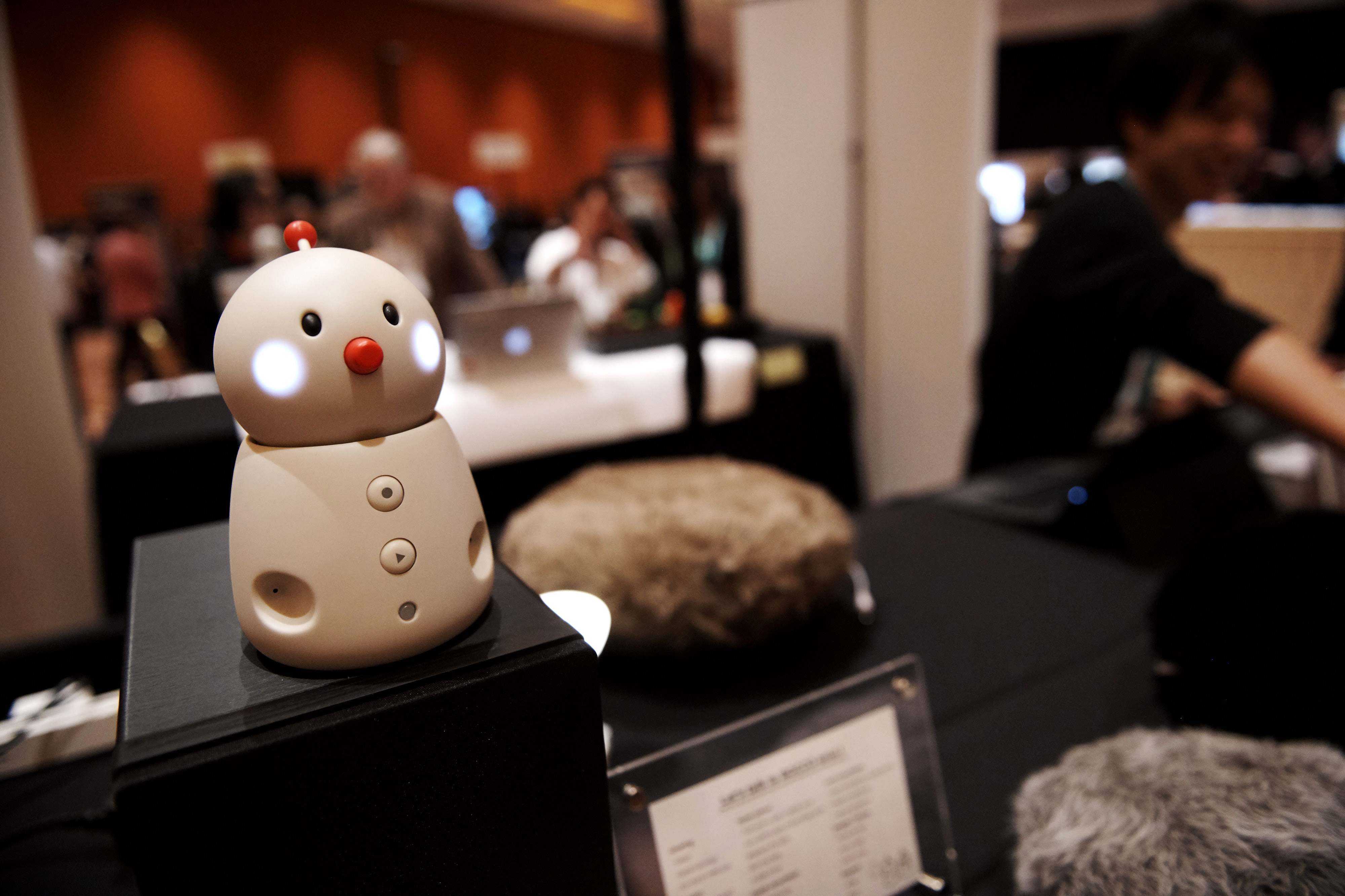 Yukai Engineering Inc. BOCCO Emo, a communication robot, seen at CES on Jan. 7, 2020.