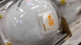 3M N95 particulate filtering face mask are seen at a store in East Palo Alto, California, United States on January 26, 2020. There are now 8,235 confirmed cases of coronavirus, with 171 death and 143 recovered. (Photo by Yichuan Cao/NurPhoto via Getty Images)