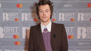 Harry Styles attends The BRIT Awards 2020 at The O2 Arena on Feb. 18, 2020, in London, England.
