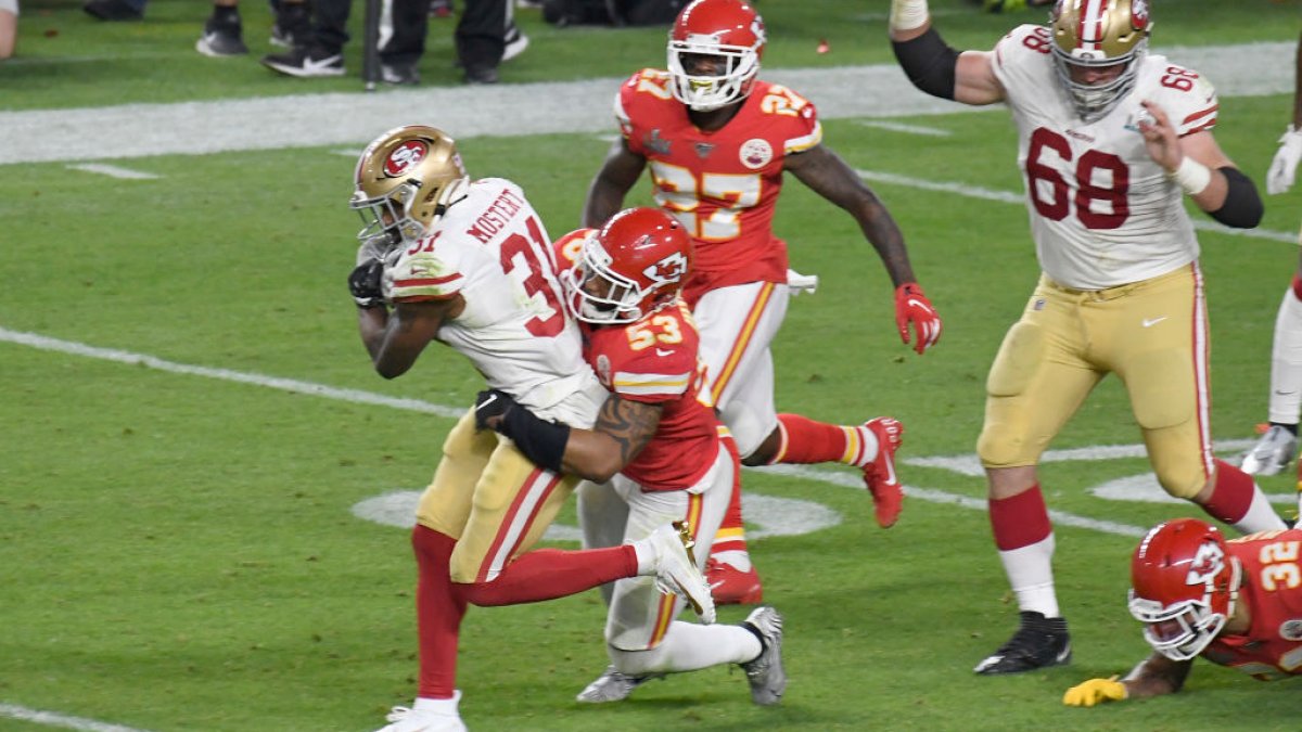 Raheem Mostert and the 49ers gap scheme running game dominates the