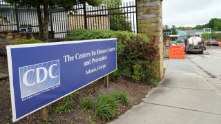 This April 23, 2020, file photo, shows the entrance of the Centers for Disease Control and Prevention in Atlanta, Georgia.