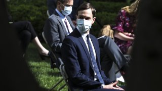 Jared Kushner, senior White House adviser, during a press briefing in the Rose Garden of the White House in Washington, D.C., U.S., on May 11, 2020.