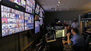 A general view of the control room with all the live feeds for the 2020 Major League Baseball Draft prior to the 2020 Major League Baseball Draft at MLB Network on Wednesday, June 10, 2020 in Secaucus, New Jersey.