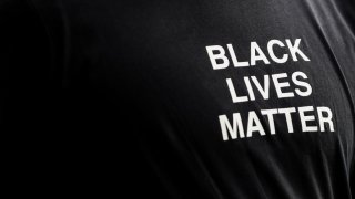 BIRMINGHAM, ENGLAND – JUNE 17: A T-Shirt in support of the Black Lives Matter campaign prior to the Premier League match between Aston Villa and Sheffield United at Villa Park on June 17, 2020 in Birmingham, United Kingdom. (Photo by Marc Atkins/Getty Images)