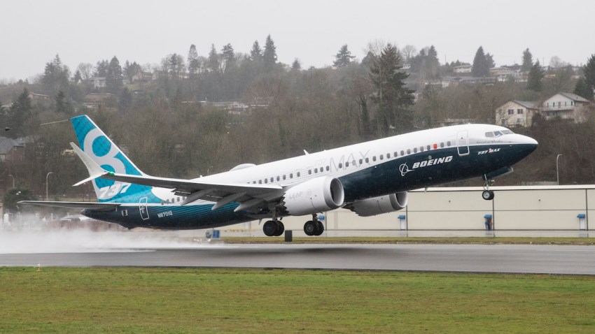 File photo- A Boeing 737 MAX 8 airliner lifts off for its first flight on Jan. 29, 2016, in Renton, Washington.