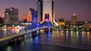 Jacksonville, Florida, skyline at night.