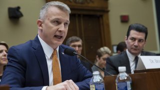 Rick Bright, then-deputy assistant secretary for preparedness and response for Health and Human Services (HHS), speaks during a House Oversight and Investigations Subcommittee hearing in Washington, D.C., U.S., on Thursday, March 8, 2018.