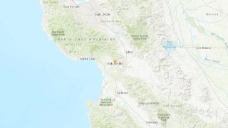 A map shows the epicenter of a 3.3 magnitude earthquake.